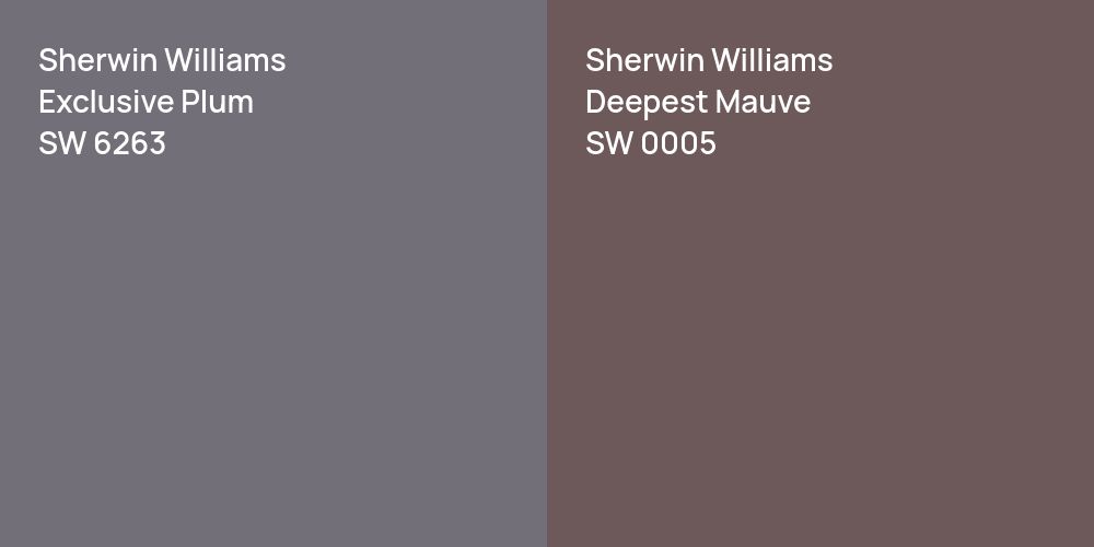 Sherwin Williams Exclusive Plum vs. Sherwin Williams Deepest Mauve