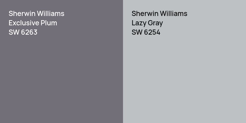 Sherwin Williams Exclusive Plum vs. Sherwin Williams Lazy Gray