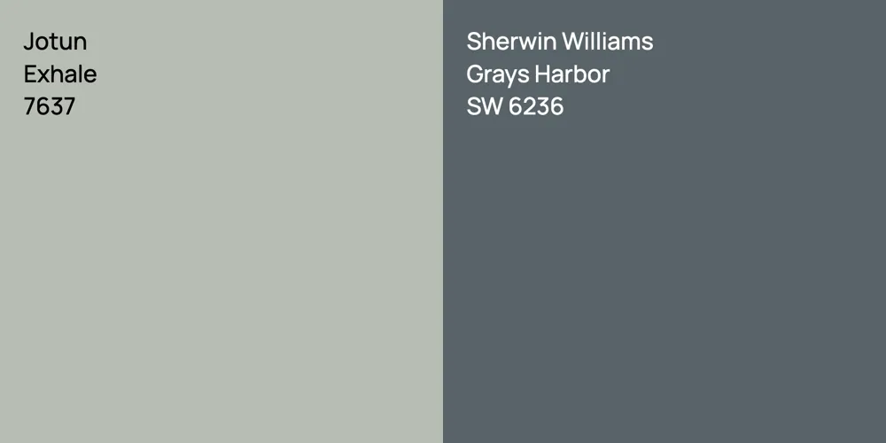 Jotun Exhale vs. Sherwin Williams Grays Harbor