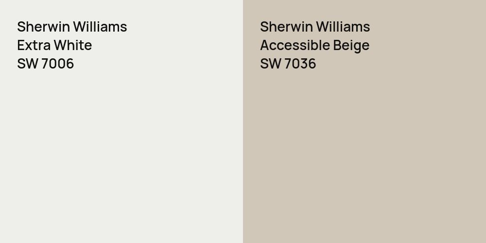 Sherwin Williams Extra White vs. Sherwin Williams Accessible Beige