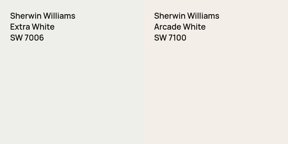 Sherwin Williams Extra White vs. Sherwin Williams Arcade White