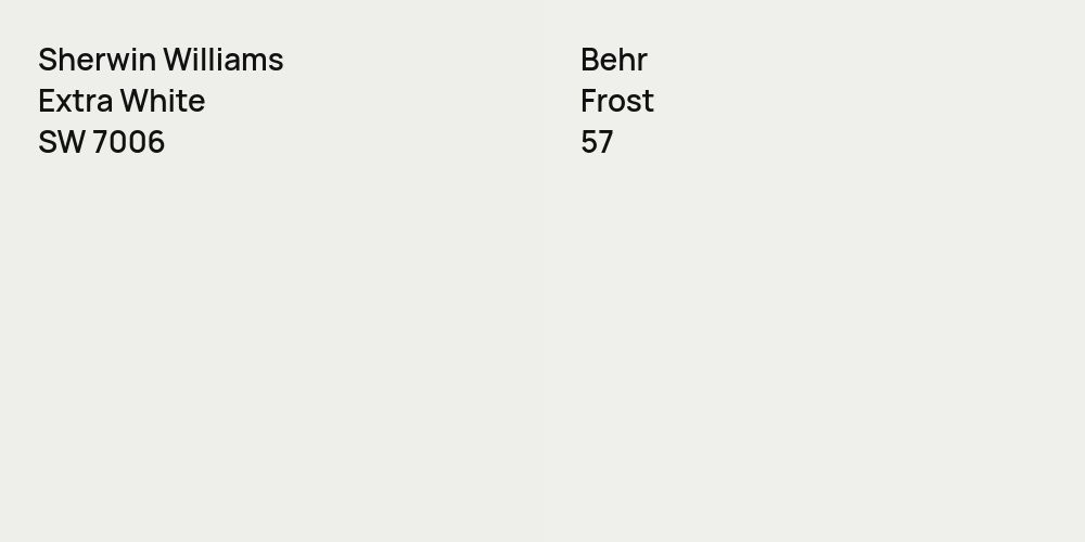 Sherwin Williams Extra White vs. Behr Frost