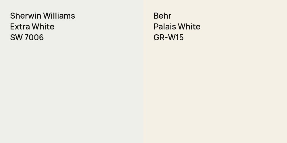 Sherwin Williams Extra White vs. Behr Palais White