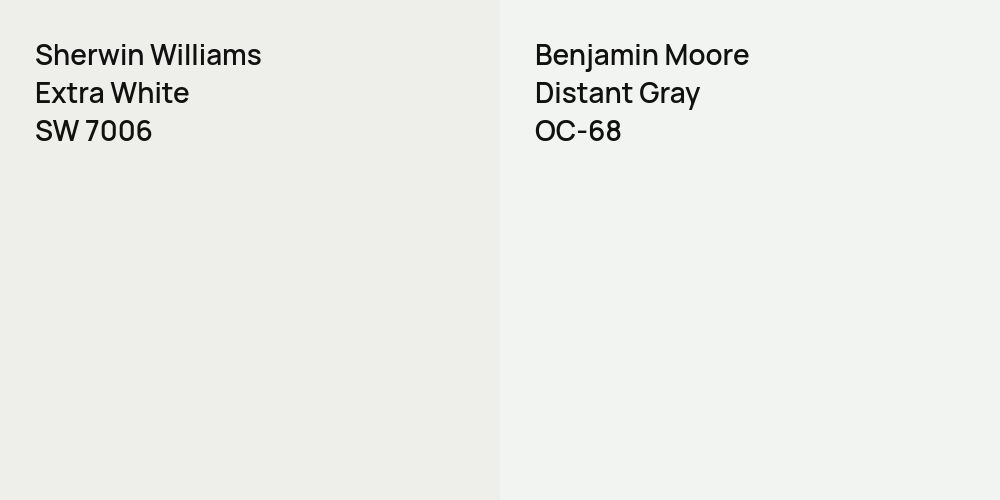 Sherwin Williams Extra White vs. Benjamin Moore Distant Gray