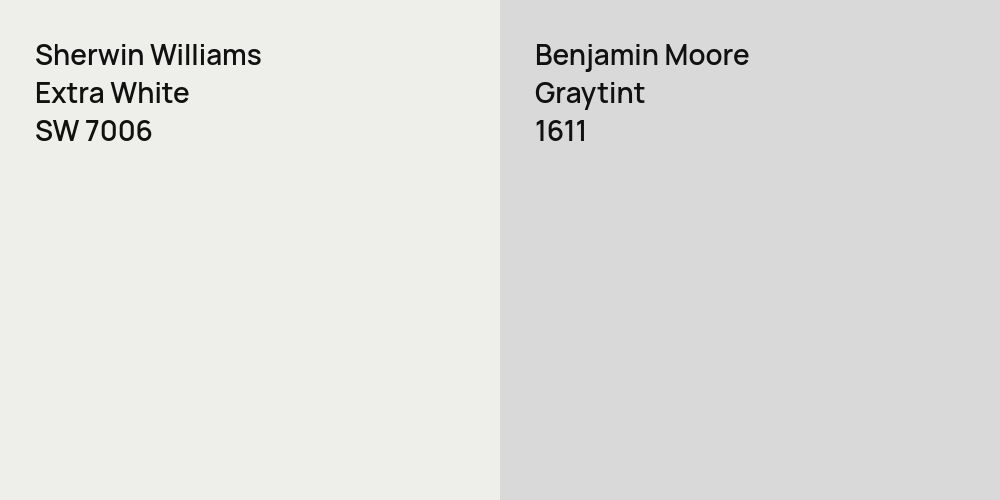 Sherwin Williams Extra White vs. Benjamin Moore Graytint