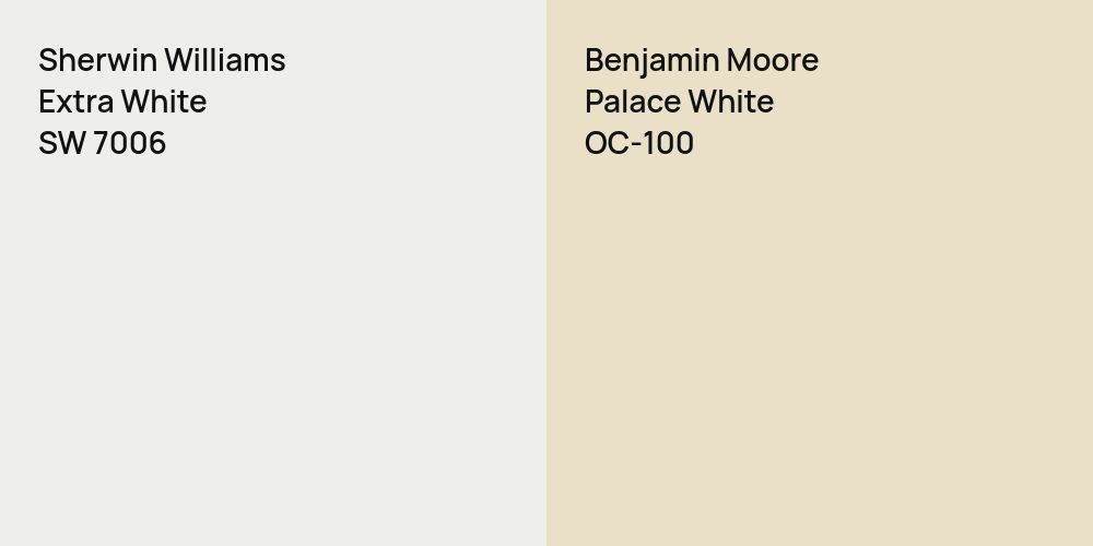 Sherwin Williams Extra White vs. Benjamin Moore Palace White