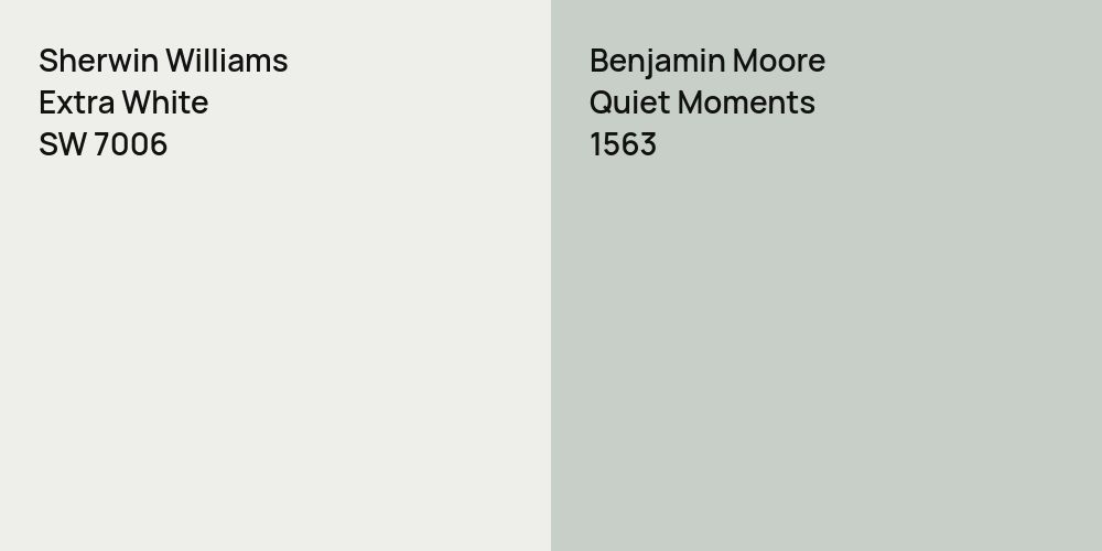 Sherwin Williams Extra White vs. Benjamin Moore Quiet Moments