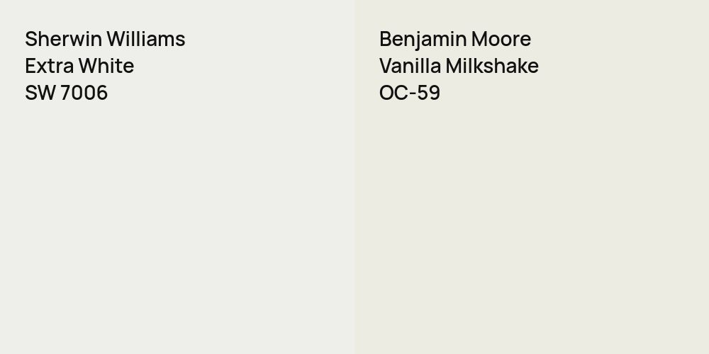 Sherwin Williams Extra White vs. Benjamin Moore Vanilla Milkshake