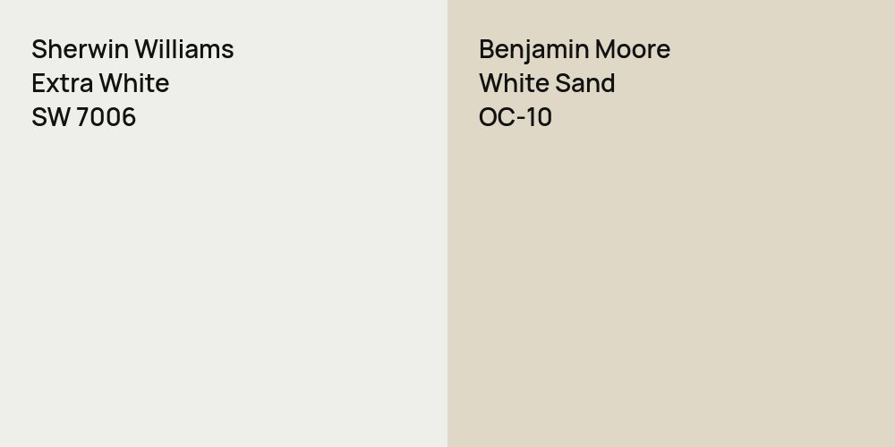 Sherwin Williams Extra White vs. Benjamin Moore White Sand