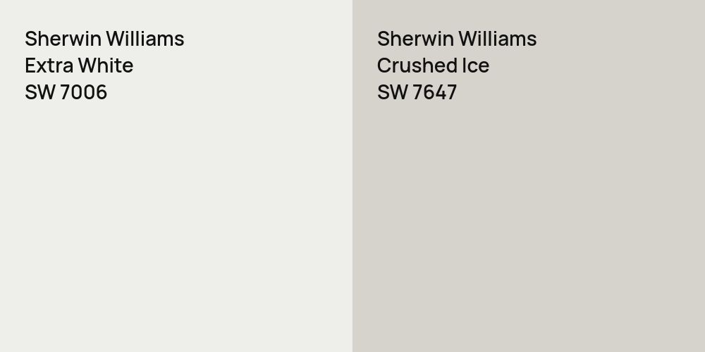 Sherwin Williams Extra White vs. Sherwin Williams Crushed Ice