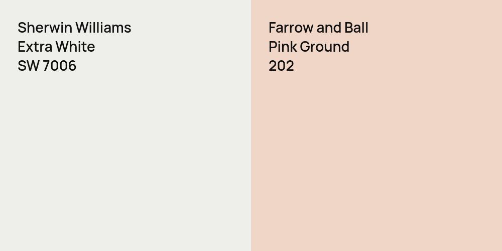 Sherwin Williams Extra White vs. Farrow and Ball Pink Ground