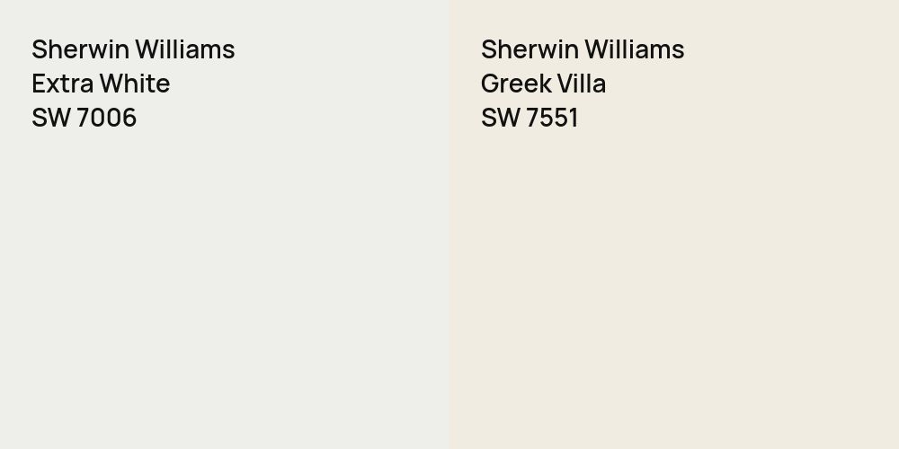 Sherwin Williams Extra White vs. Sherwin Williams Greek Villa