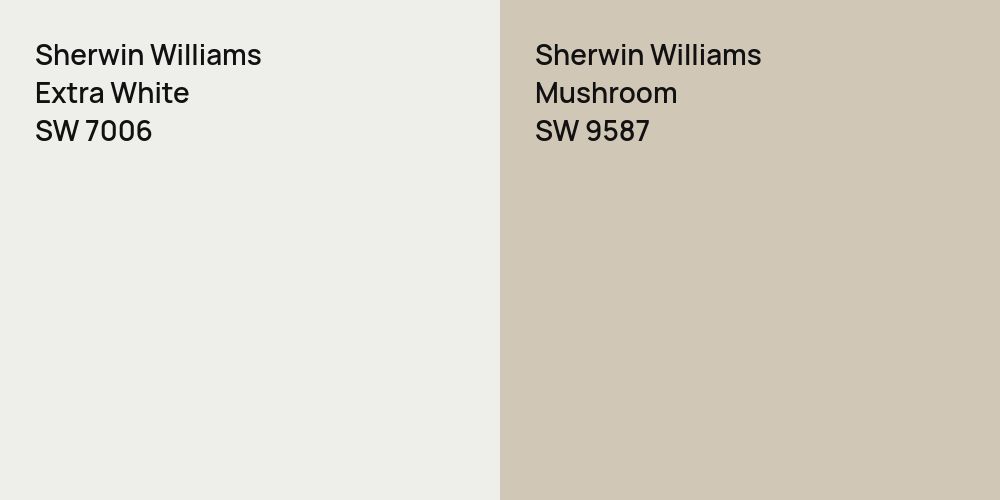 Sherwin Williams Extra White vs. Sherwin Williams Mushroom