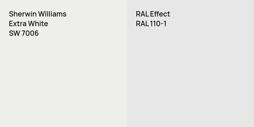 Sherwin Williams Extra White vs. RAL Effect RAL 110-1