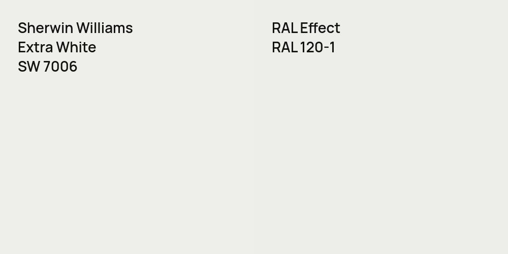 Sherwin Williams Extra White vs. RAL Effect RAL 120-1