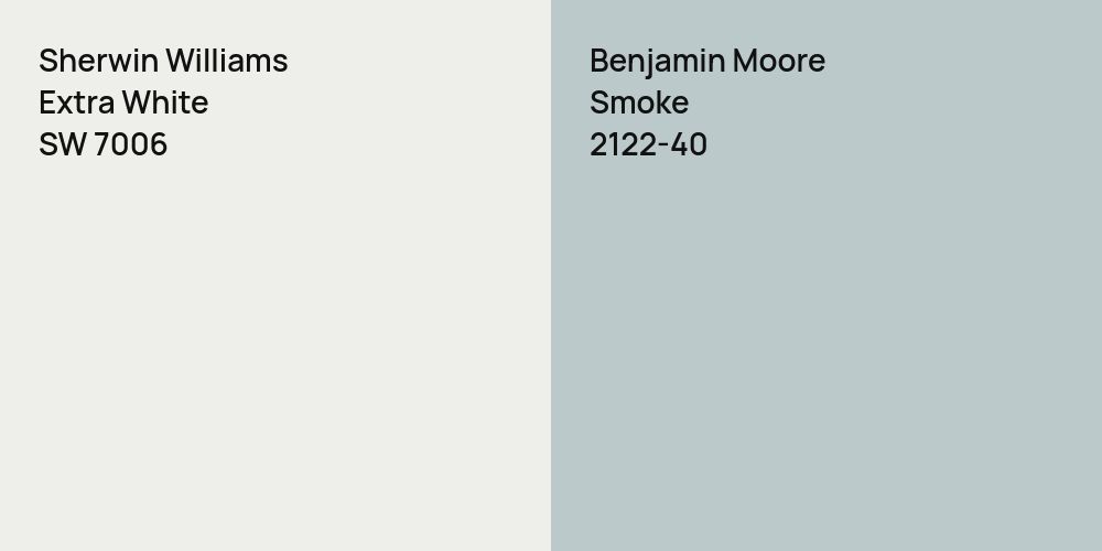 Sherwin Williams Extra White vs. Benjamin Moore Smoke