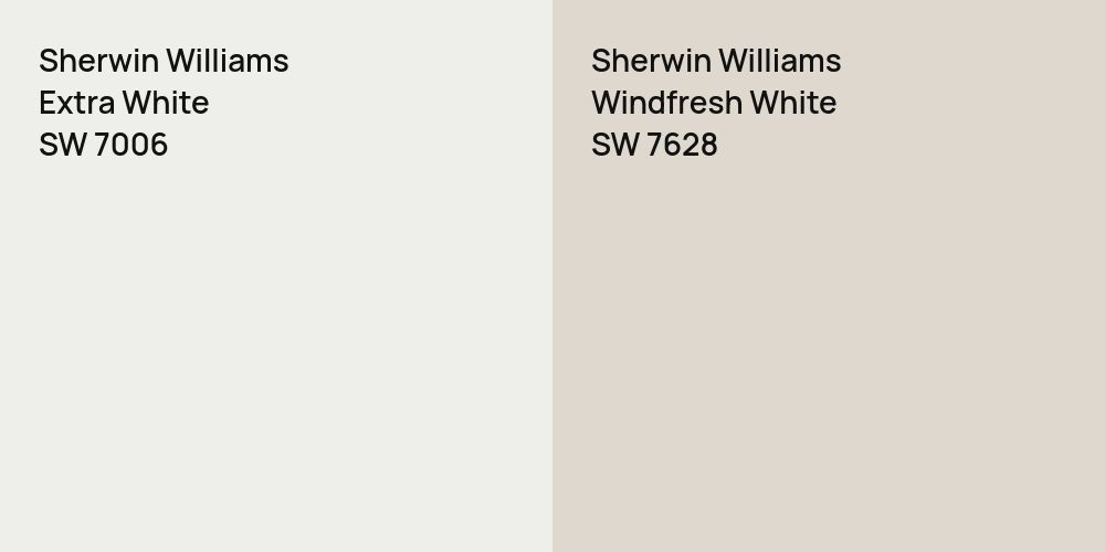 Sherwin Williams Extra White vs. Sherwin Williams Windfresh White