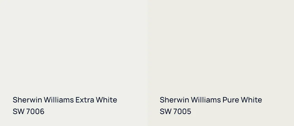 Sherwin Williams Extra White SW 7006 vs Sherwin Williams Pure White SW 7005