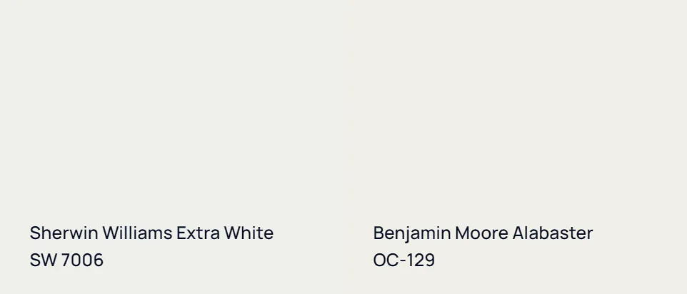 Sherwin Williams Extra White SW 7006 vs Benjamin Moore Alabaster OC-129