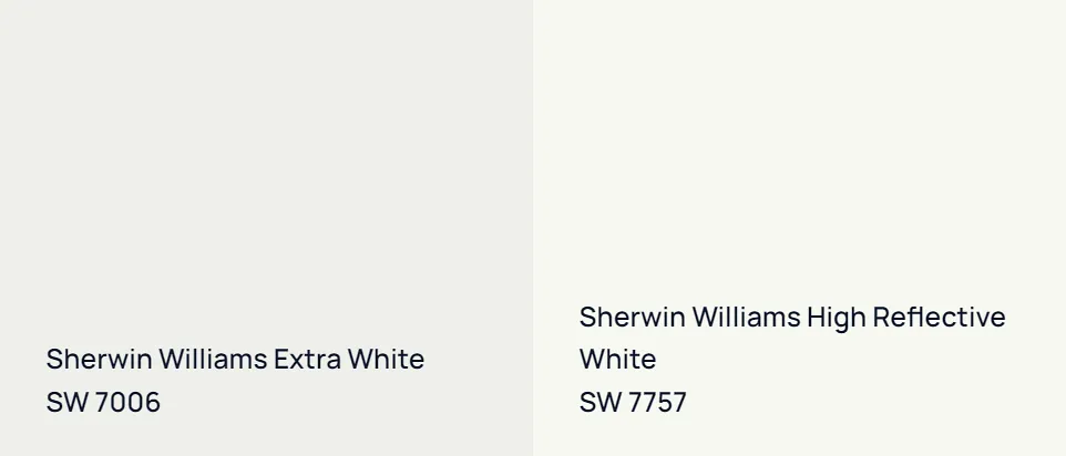Sherwin Williams Extra White SW 7006 vs Sherwin Williams High Reflective White SW 7757