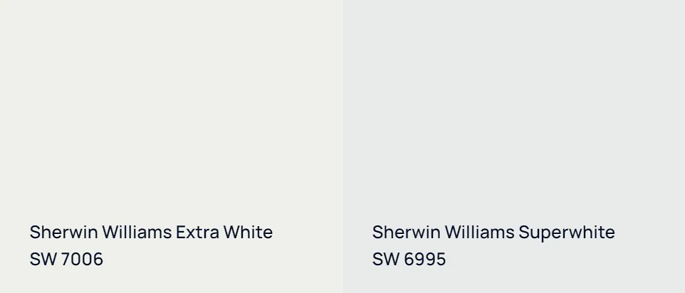 Sherwin Williams Extra White SW 7006 vs Sherwin Williams Superwhite SW 6995