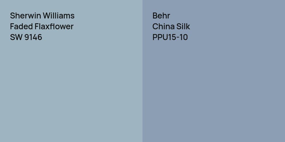 Sherwin Williams Faded Flaxflower vs. Behr China Silk