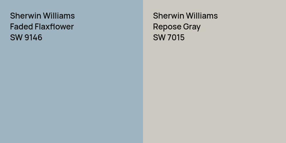 Sherwin Williams Faded Flaxflower vs. Sherwin Williams Repose Gray