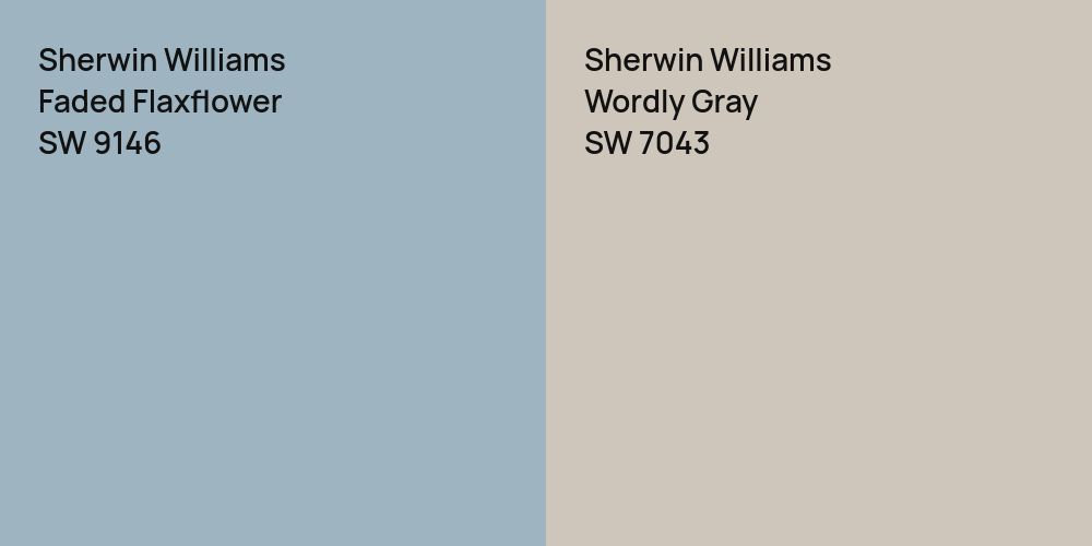 Sherwin Williams Faded Flaxflower vs. Sherwin Williams Wordly Gray