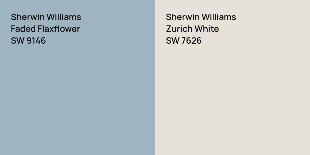 Sherwin Williams Faded Flaxflower vs. Sherwin Williams Zurich White