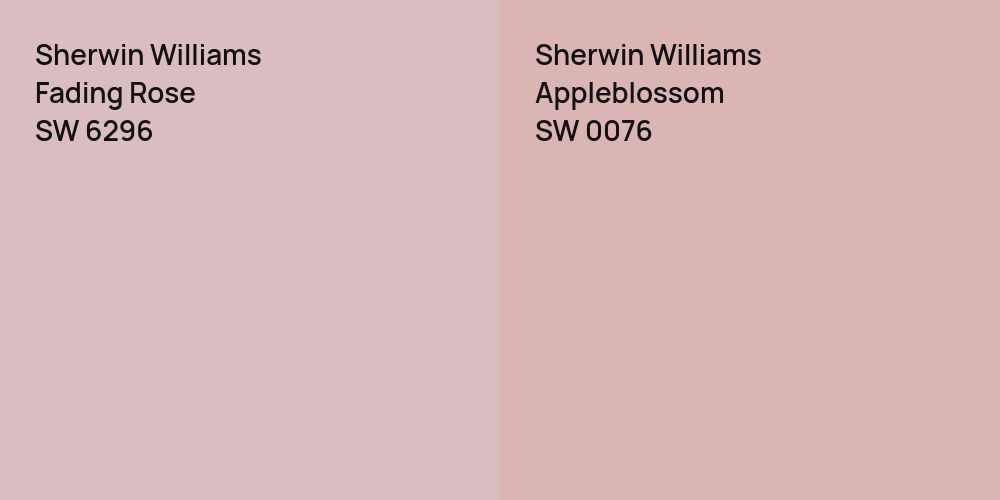 Sherwin Williams Fading Rose vs. Sherwin Williams Appleblossom