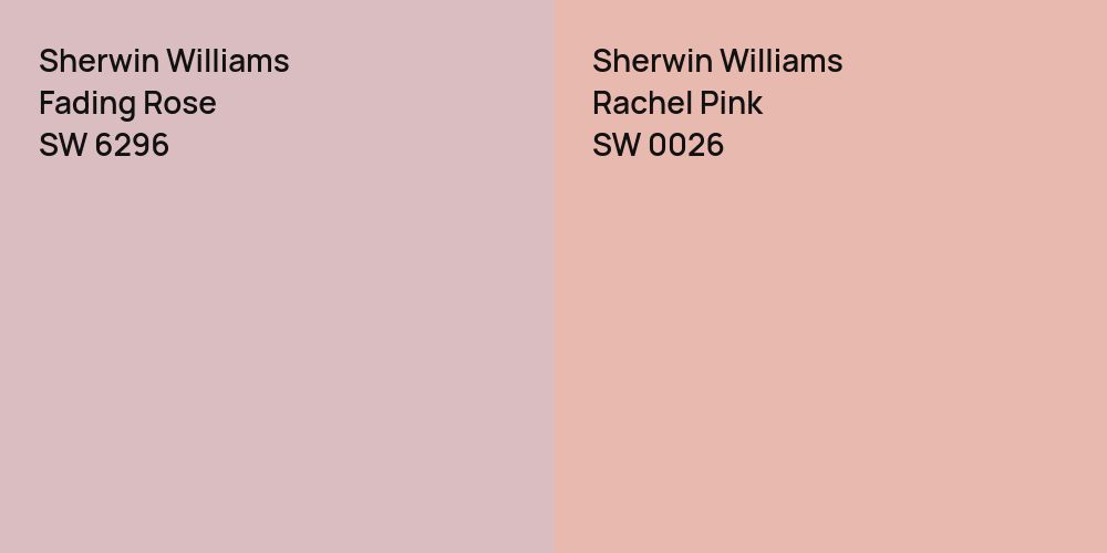 Sherwin Williams Fading Rose vs. Sherwin Williams Rachel Pink