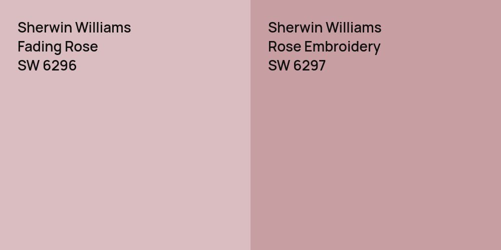 Sherwin Williams Fading Rose vs. Sherwin Williams Rose Embroidery