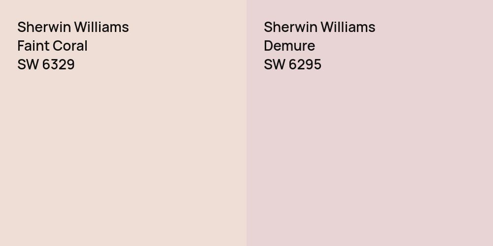 Sherwin Williams Faint Coral vs. Sherwin Williams Demure