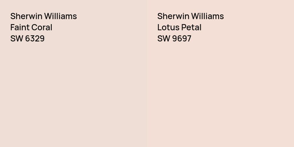 Sherwin Williams Faint Coral vs. Sherwin Williams Lotus Petal