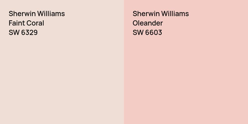 Sherwin Williams Faint Coral vs. Sherwin Williams Oleander