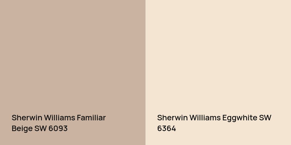 Sherwin Williams Familiar Beige vs. Sherwin Williams Eggwhite