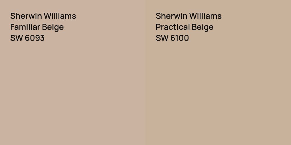 Sherwin Williams Familiar Beige vs. Sherwin Williams Practical Beige