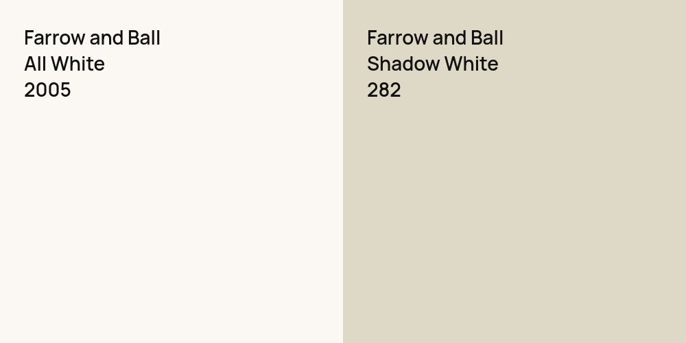 Farrow and Ball All White vs. Farrow and Ball Shadow White