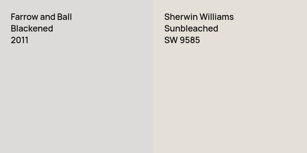 Farrow and Ball Blackened vs. Sherwin Williams Sunbleached