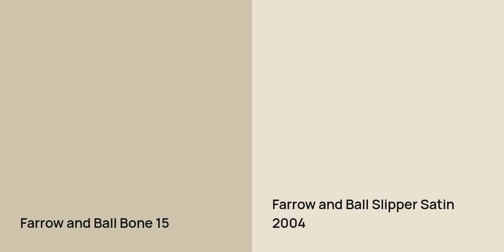 Farrow and Ball Bone vs. Farrow and Ball Slipper Satin