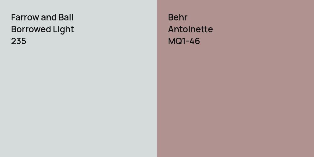 Farrow and Ball Borrowed Light vs. Behr Antoinette