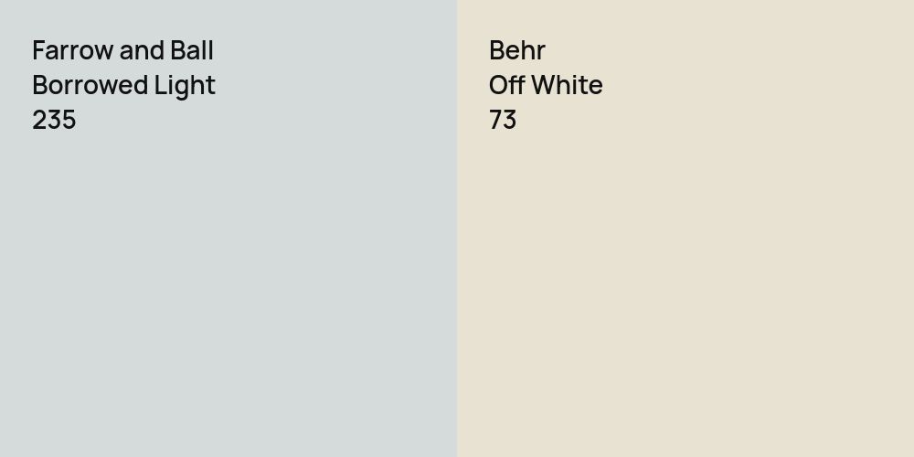 Farrow and Ball Borrowed Light vs. Behr Off White