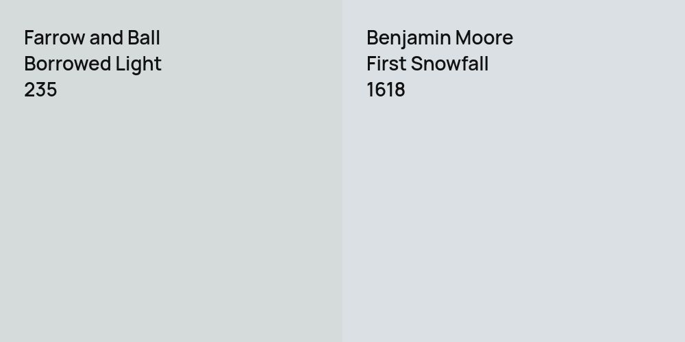 Farrow and Ball Borrowed Light vs. Benjamin Moore First Snowfall