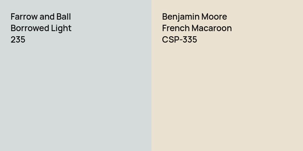 Farrow and Ball Borrowed Light vs. Benjamin Moore French Macaroon