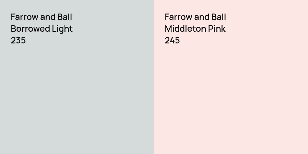 Farrow and Ball Borrowed Light vs. Farrow and Ball Middleton Pink