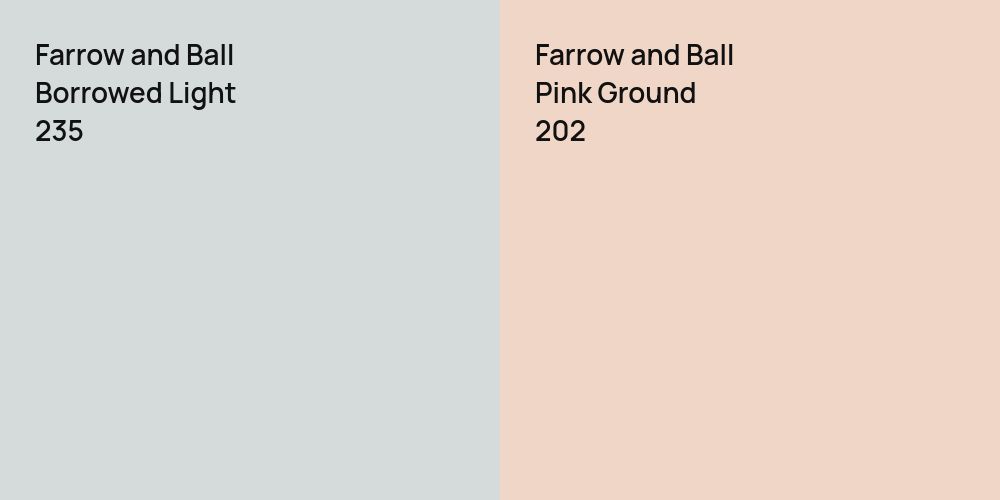 Farrow and Ball Borrowed Light vs. Farrow and Ball Pink Ground