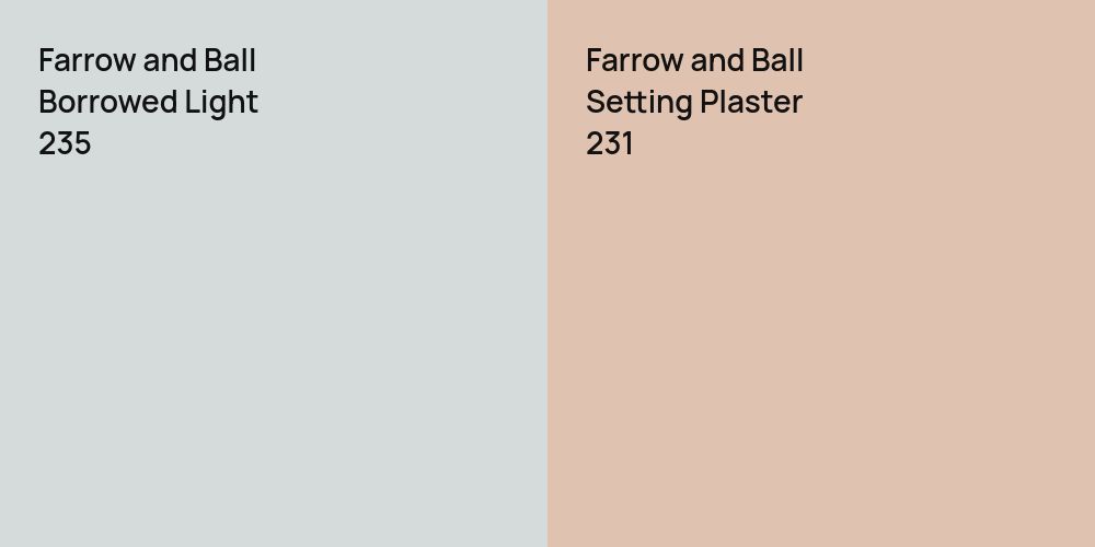 Farrow and Ball Borrowed Light vs. Farrow and Ball Setting Plaster