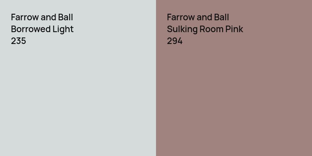 Farrow and Ball Borrowed Light vs. Farrow and Ball Sulking Room Pink