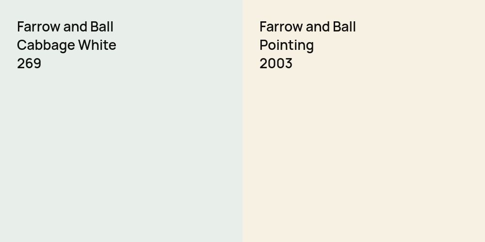 Farrow and Ball Cabbage White vs. Farrow and Ball Pointing