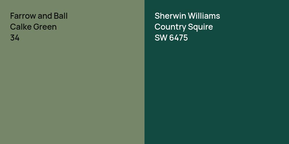 Farrow and Ball Calke Green vs. Sherwin Williams Country Squire